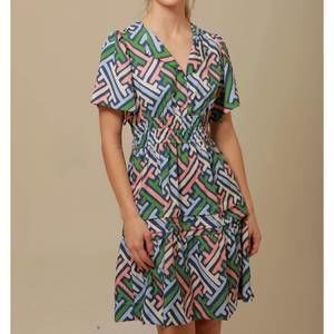 NEW LAVI teresa mini dress in green multi